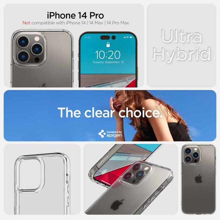 Actual product image Spigen Ultra Hybrid Case for Apple iPhone 14 Pro - frost clear (Apple iPhone 14 Pro)