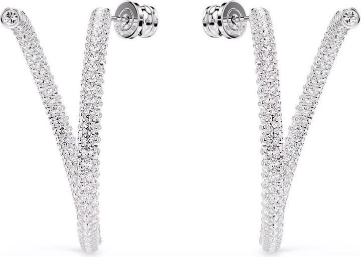 Immagine prodotto Swarovski Orecchini a cerchio Dextera con taglio rotondo bianco (Metallo Swarovski)