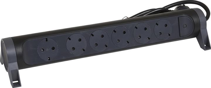 Image du produit Legrand Multiprise pivotante 6x prise, 3m de câble noir 694540 (6 x, CEE7, 3 m)