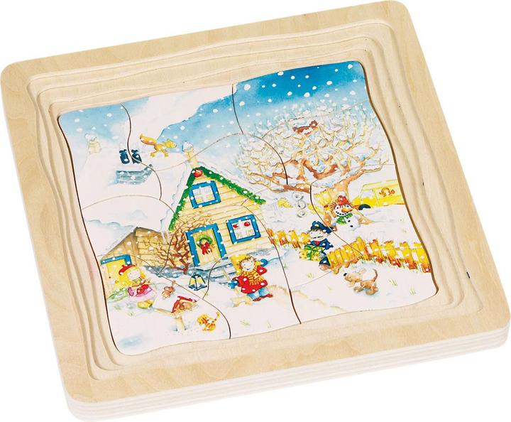 Actual product image Goki 4-layer puzzle seasons (54 pieces)