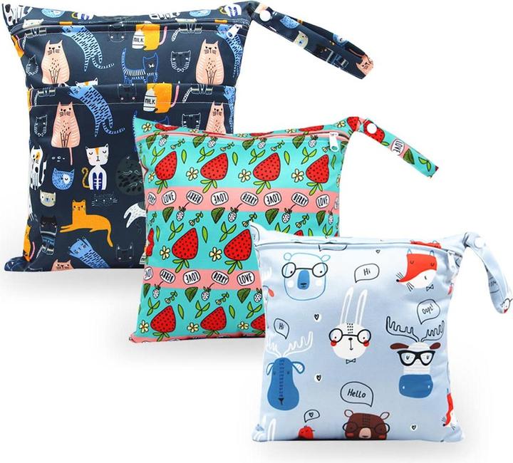 Actual product image Only-Bags.Store Nasse Tasche, 3-teilige Wickeltasche, Organizer-Tasche waschbar