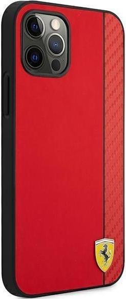Immagine prodotto Ferrari FESAXHCP12LRE Custodia rigida per iPhone 12 Pro Max 6,7" czerwony/rosso On Track Carbon Stripe (Apple iPhone 12 Pro Max)