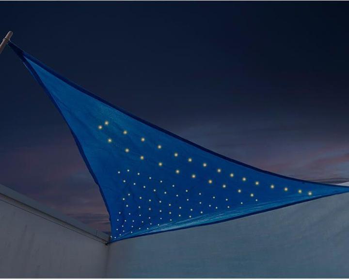 Actual product image Keller Fahnen Dreieck-Sonnensegel mit LED Lichtern «Solar», inkl. Befestigungs-Set
