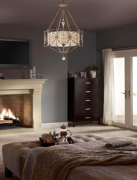 Actual product image Elstead Lighting Marcella pendant light E27 triple British bronze, oxidised bronze (E27)