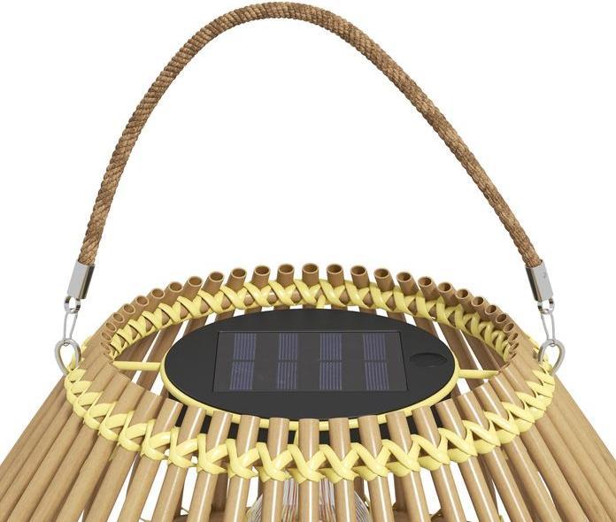 Produktbild Swisshandel24 Solarleuchte, Rattan Gartenleuchte, Wasserdichte Solarlampe mit Lichtsensor, LED Gartenlampe mit Tro (15 lm, IP44)