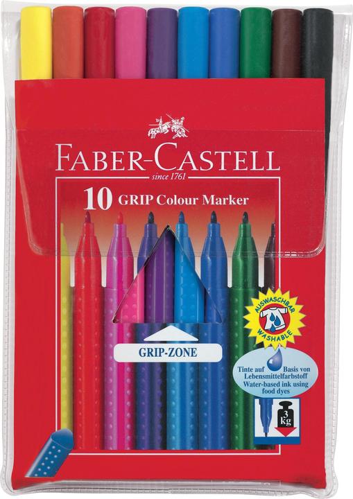 Image du produit Faber-Castell Stylos à pointe de fibre Grip Colour (Multicolore, 10 x)