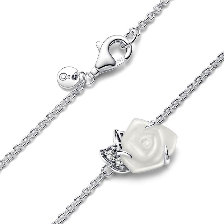 Produktbild Pandora Halskette Weisse Rose (Bioharz, Sterling Silber 925, 38 cm)