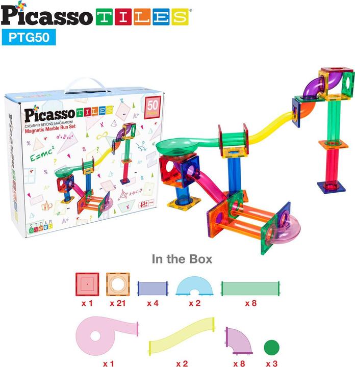 Produktbild PicassoTiles Picasso Tiles - Marble run set (50 pcs) (PTG50)