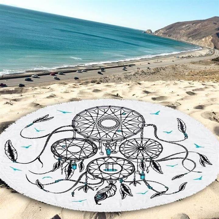 Actual product image Cover-Discount Dreamcatcher Round Beach Towel (150 cm)