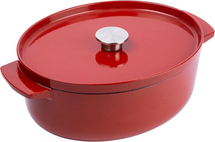 KitchenAid braadpan 30cm - gemailleerd gietijzer - keizer rood - ovaal (Casserole + Stewpot, Cast iron)