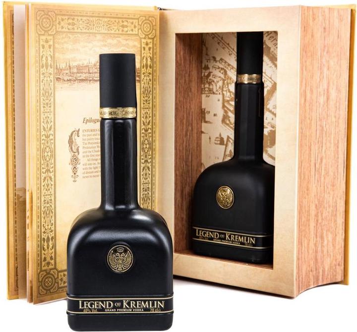 Actual product image Legend Of Kremlin Grand Premium Russian Vodka with Golden Book