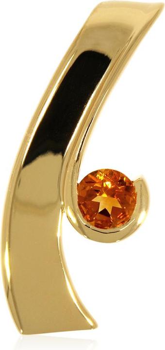 Xen Anhänger mit 5 mm Madeira Citrin ca. 0,50 ct. gelbvergoldet (925 Sterling Silber)