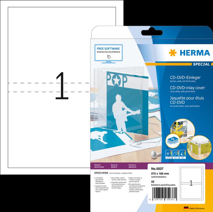 Produktbild HERMA DVD Einleger A4