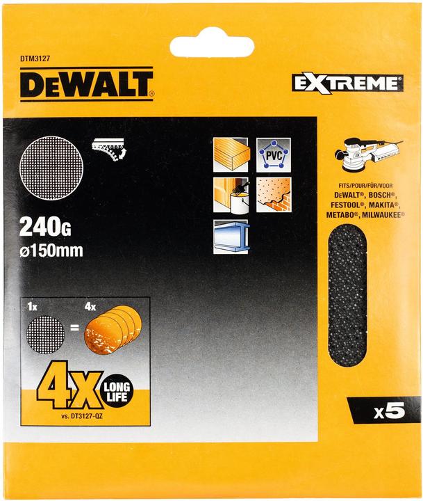 Produktbild DeWalt Schleifgitter 150mm K240 5Stk (240)
