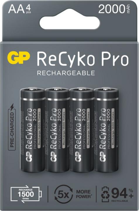Produktbild GP Batteries ReCyko Pro AA (HR6) (4 Stk., AA, 2000 mAh)