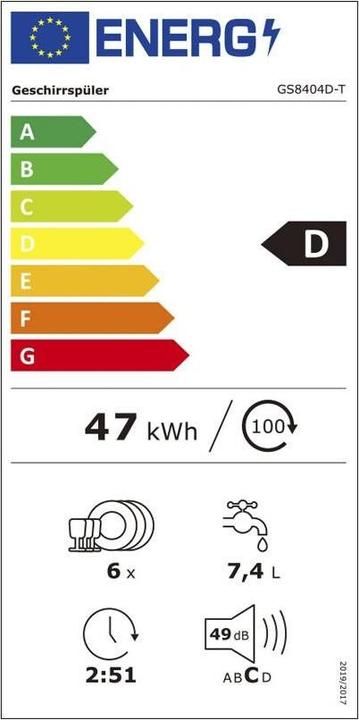 Energy Label Berger & Lanz BergerLanz GS8404D-T Geschirrspüler