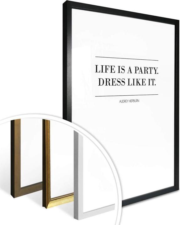 Produktbild Trenddeko Audrey Hepburn - Life is a party (60 x 80 cm)