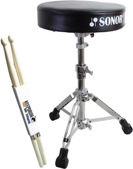 Sonor DT-270 Drumhocker mit Drumsticks (Drummersitz)