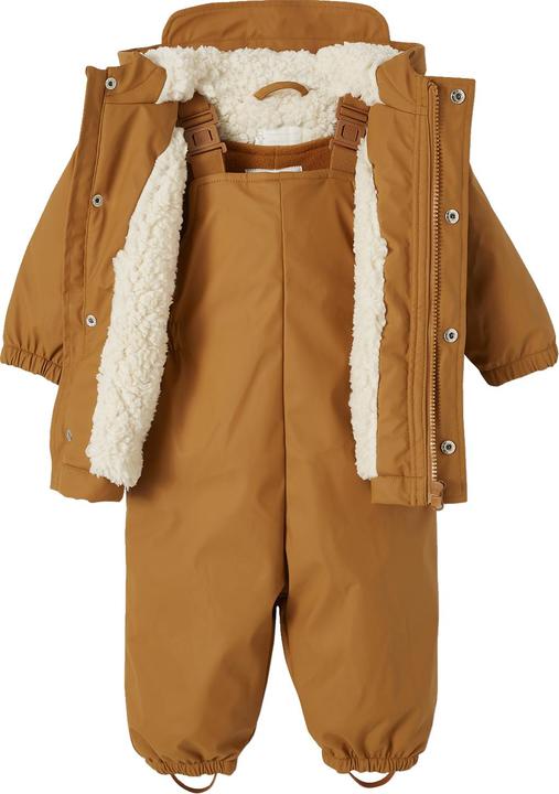 Actual product image Vertbaudet Baby set: thermal rain jacket with faux fur and mud trousers, recycled polyester (68)