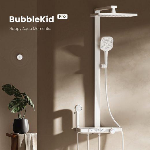 Produktbild Emke Duschsystem mit Thermostat, Handbrause + Regendusche + Kinderdusche + Unterer Auslass, Weiss
