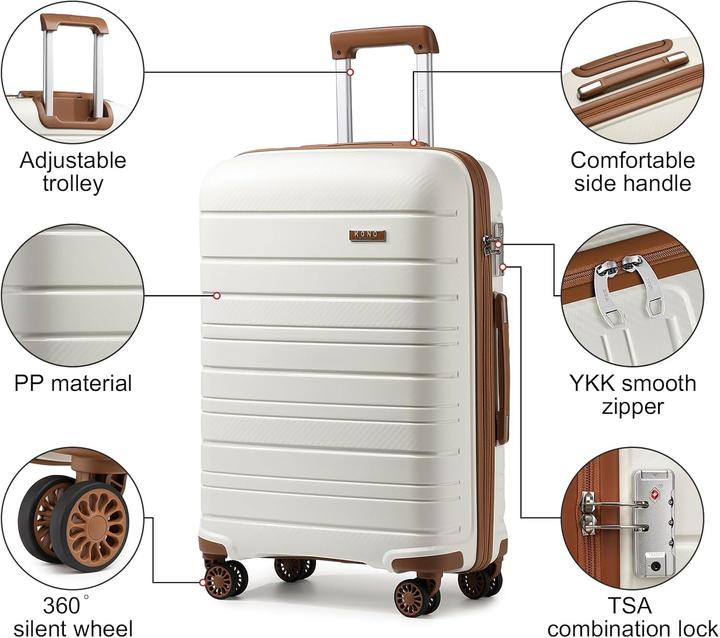 Immagine prodotto Kono Hartschalenkoffer mit TSA-Schloss (66 l, M (50 - 90l))
