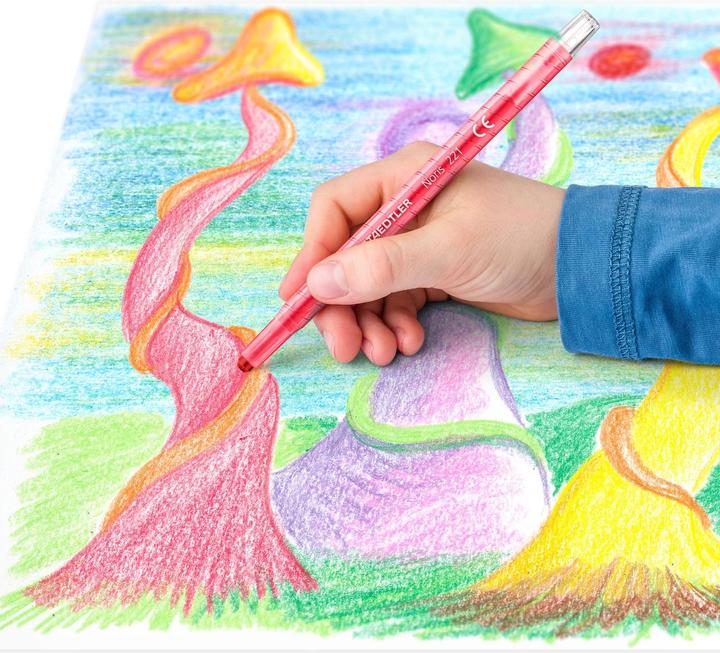 Produktbild Staedtler Noris 221 (e) (Pfirsich, Orange, Gelb, Violett, Grün, Blau, Pink, Schwarz, Rot, Hellgrün, Braun, Hellblau, 12 x)