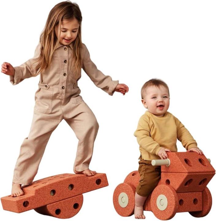 Actual product image Modu Dreamer Kit - Zachte blokken- 33 onderdelen - Open Ended speelgoed - Speelgoed 1 -2-3 jaar - Burnt O