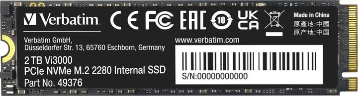 Actual product image Verbatim Vi3000 (2000 GB, M.2 2280)