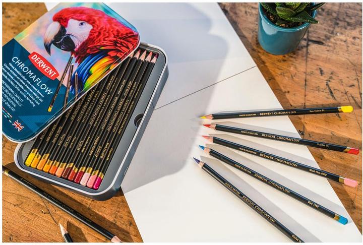 Actual product image Derwent Chromaflow coloured pencils, multicoloured, 3.5 mm, 48 pieces (Multicoloured, 48 x)
