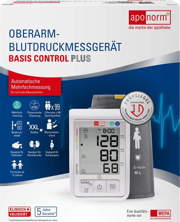 Actual product image Aponorm Bmg Bas C Pl Upper, 1 pc (Blood pressure monitor upper arm)
