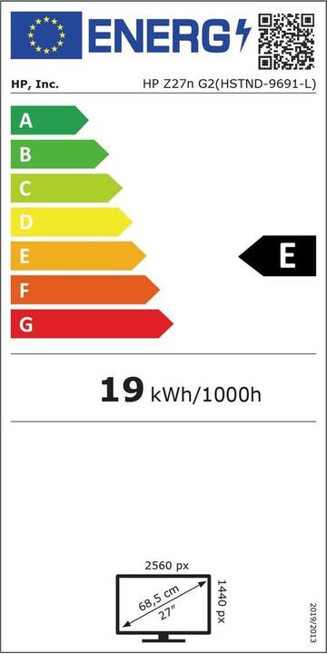 Energie-Label HP Z27n G2 (2560 x 1440 Pixel, 27")