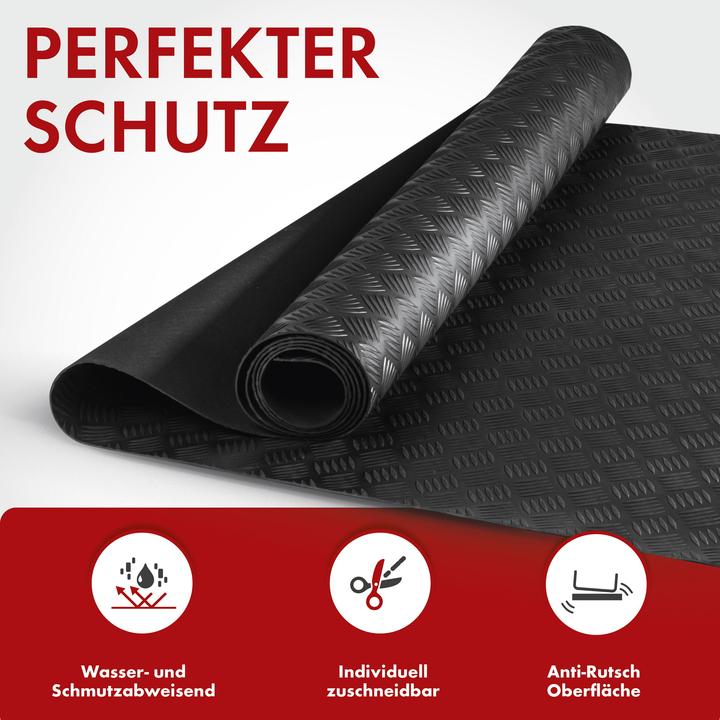 Produktbild Walser Gummimatte Odin, zuschneidbare Meterware geriffelt 10x1 m schwarz