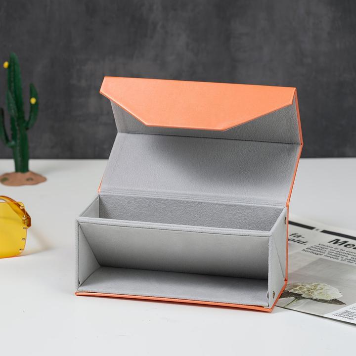 Only-Bags.Store Aufbewahrungsbox aus PU-Leder mit Samtfutter | Mehrfarbiger 2-Fächer-Organizer für Brillen, Schmuck