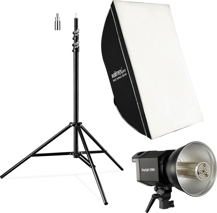 Produktbild Wiltec Studio Set 35W LED Studioleuchte 90x60cm Softbox 256cm Lampenstativ (Studioleuchte)