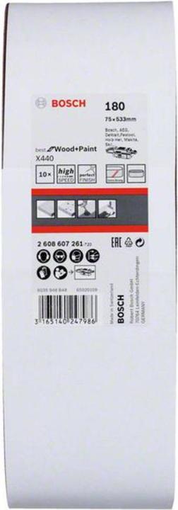 Actual product image Bosch Professional Zubehör PRO X440 sanding belt, 75 x 533 mm, G180 (180)