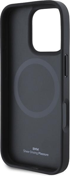 Actual product image BMW BMHMP16L23RDCLK iPhone 16 Pro 6.3" czarny/black hardcase Sign Leather Textured And Line MagSafe (Apple iPhone 16 Pro)