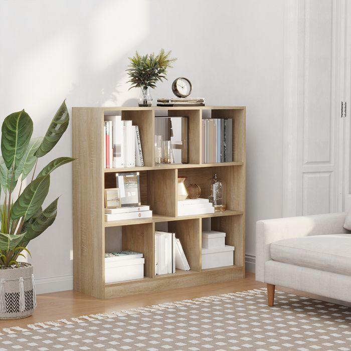 Actual product image Swisshandel24 Bookcase Shelf Standing shelf, 8 shelves, 97.5x30x100cm, oak look (97.5 x 30 x 100 cm)