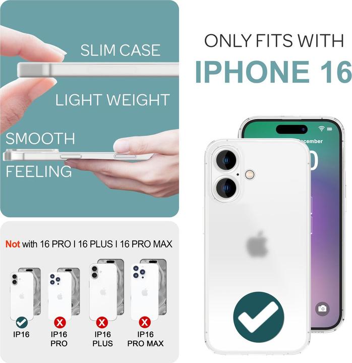 Immagine prodotto Nalia Custodia rigida estremamente sottile da 0,3 mm opaca (Apple iPhone 16)