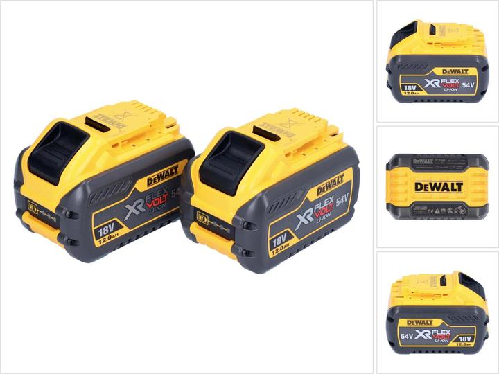 DeWalt 2x DCB 548 battery 18 V / 54 V max. 12 Ah / 12000 mAh Li-Ion XR FLEXVOLT - with charge indicator (18 V)