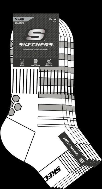 Immagine prodotto Skechers Ventilazione a rete unisex Quarter 5p (Confezione da 5 pezzi, 35 - 38)