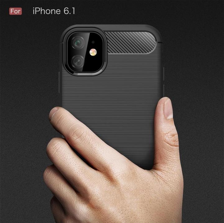 Image du produit Screenguard Apple iPhone 11 Étui en carbone brossé TPU souple (Apple iPhone 11)