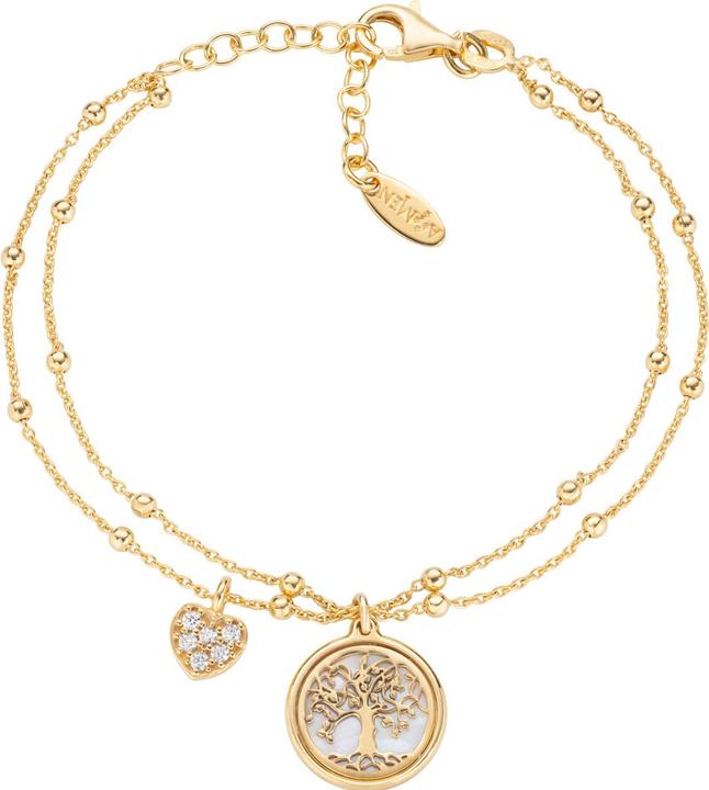 Amen Tree of Life and Heart Armband (16 cm, Silber 925)