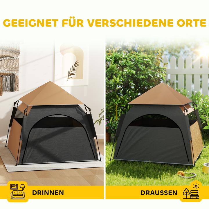 Actual product image PawHut Haustierzelt Polyester Braun (Dog tent)