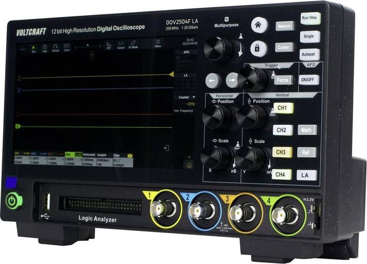 Actual product image Voltcraft DOV2504F LA Digital-Oszilloskop 250 MHz 4-Kanal 1.25 GSa/s 100 Mpts 1 (CAT II)