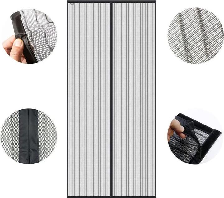 Actual product image Werkstein Magnetic door insect screen fly curtain mosquito net (90 x 210 cm)