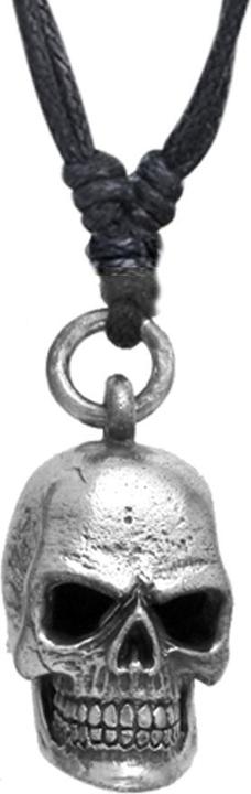 Star Piercing Halskette schwarz Anhänger silber Schädel (Messing)