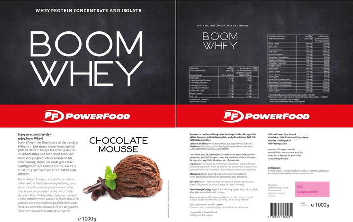 Image du produit PowerFood One Boom Whey (Mousse au chocolat, 1 pcs, 1000 g)