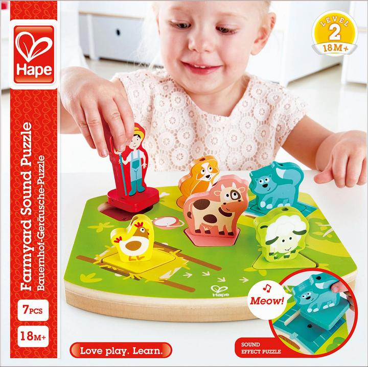 Actual product image Hape Farm noise puzzle (6 pieces)