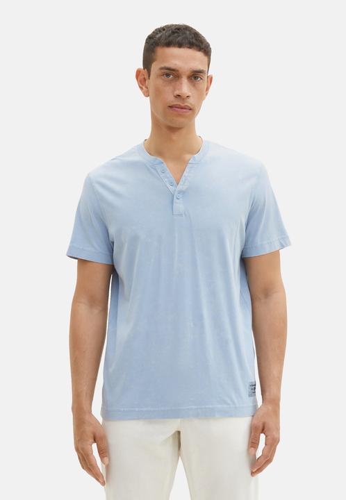 Image du produit Tom Tailor T-Shirt Kurzarmshirt mit Henley-Ausschnitt und ausgewaschener Optik (XL)
