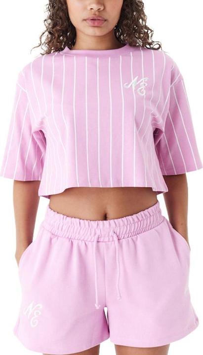 New Era Ladies Cropped Pinstripe Top pink - XL (XL)